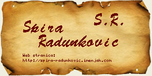 Spira Radunković vizit kartica
